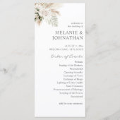 Boho Pampas Grass & Beige L Wedding Ceremony Programma (Voorkant)