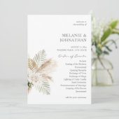 Boho Pampas Grass & Beige Mariage programme de cér (Debout devant)