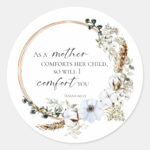 Boho Pampas Grass Bible Verse God Scripting Floral Ronde Sticker