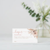 Boho Pampas Grass Bloemen Baby shower Luier Raffle Informatiekaartje (Staand voorkant)