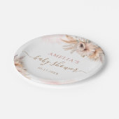 Boho Pampas Grass Bloemen Woestijn Meisje Baby sho Papieren Bordje (Gekanteld)