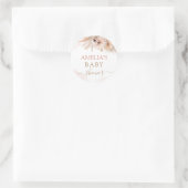 Boho Pampas Grass Bloemen Woestijn Meisje Baby sho Ronde Sticker (Tas)