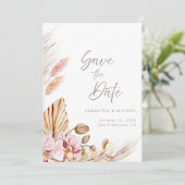 Boho Pampas Grass Blush Orchid Save the Dave Card Kaart (Staand voorkant)