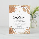 Boho Pampas Grass Botanische Baptisme Kaart (Staand voorkant)