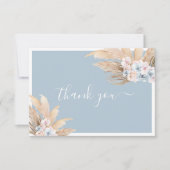 Boho Pampas Grass Boy carte de remerciements (Devant)