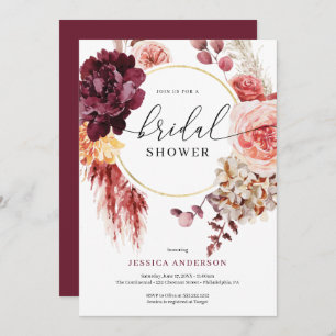 Boho Pampas Grass Bridal Shower Kaart