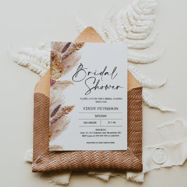 Boho Pampas Grass Bridal Shower Kaart