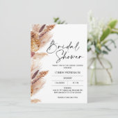 Boho Pampas Grass Bridal Shower Kaart (Staand voorkant)