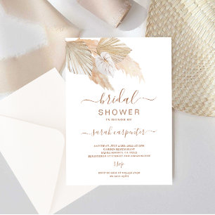 Boho Pampas Grass Bridal Shower-uitnodiging Kaart