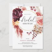 Boho Pampas Grass Bridal Showeuse Invitation (Devant)