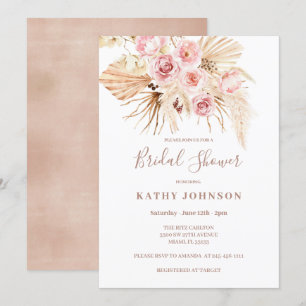 Boho Pampas Grass Bridal Showeuse Invitation