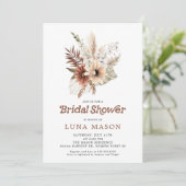 Boho Pampas Grass Bridal Showeuse Invitation (Debout devant)