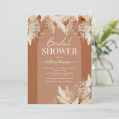 Boho Pampas Grass Bridal Showeuse Invitation (Debout devant)