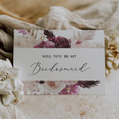 Boho Pampas Grass Bridesmaid proposal Kaart
