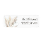 Boho Pampas Grass bruiloft adres Etiket (Voorkant)