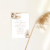 Boho Pampas Grass Bruiloft Bloemen Kaart
