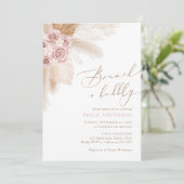 Boho Pampas Grass Brunch en Bubble Vrijgezellenfee Kaart (Staand voorkant)