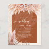 BOHO Pampas Grass Budget Weddenschap Flyer (Voorkant)