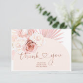 Boho Pampas Grass carte de remerciements de douche (Debout devant)