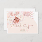 Boho Pampas Grass carte de remerciements de douche (Devant / Derrière)