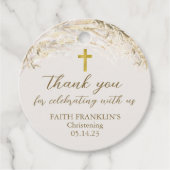 Boho Pampas Grass Communion Baptism Christening Fa Bedankjes Labels (Voorkant)