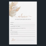 Boho Pampas Grass Conseils pour la carte Mariée<br><div class="desc">Boho Pampas Grass conseil pour la carte de fiancée</div>
