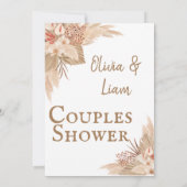 Boho Pampas Grass Couples Shower Kaart (Achterkant)