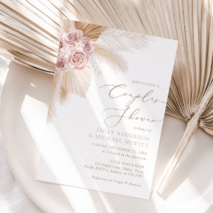 Boho Pampas Grass Couples Shower Kaart