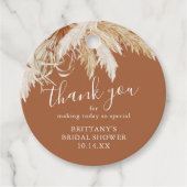 Boho Pampas Grass Dank je Bedankjes Labels (Voorkant)