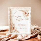 Boho Pampas Grass Diaper Baby shower Sign Poster