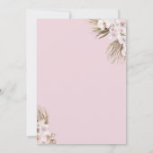 Boho Pampas Grass Dried Floral Blush Roos Wedding Kaart (Achterkant)