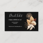 Boho Pampas Grass Drink Ticket Enclosure Card Informatiekaartje (Voorkant)