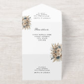 Boho Pampas Grass Elegant Wedding Invitation (Extérieur)