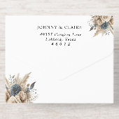 Boho Pampas Grass Elegant Wedding Invitation (Verso)
