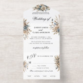 Boho Pampas Grass Elegant Wedding Invitation (Intérieur)