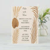 Boho Pampas Grass Faire-part de mariage | Minimali (Debout devant)