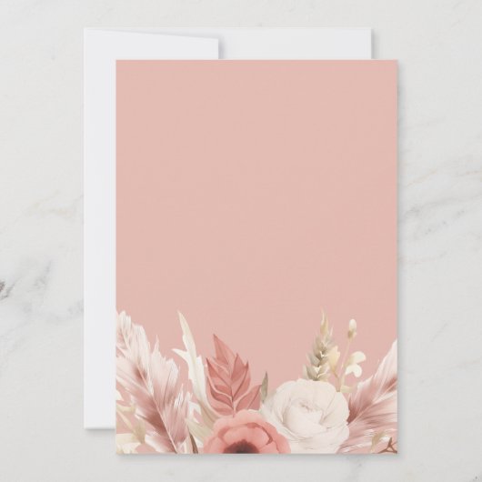 Boho Pampas Grass First Birthday Party Invitation (Dos)