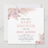 Boho Pampas Grass Floral Baby shower (Voorkant)