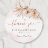 Boho Pampas Grass Floral Baby shower Bedankt Bedankjes Labels (Voorkant)