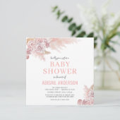 Boho Pampas Grass Floral Baby shower Invitation (Debout devant)