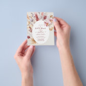 Boho Pampas Grass Floral Bridal Shower Flyer (Hand)