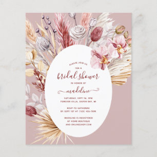 Boho Pampas Grass Floral Bridal Shower Flyer