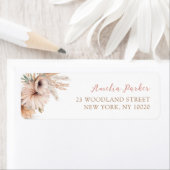 Boho Pampas Grass Floral Desert Retouradres Etiket (Insitu)