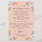 Boho Pampas Grass Floral Rustic Wedding Programme (Dos)