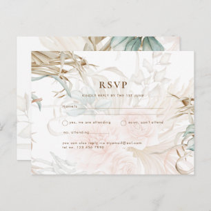BOHO Pampas Grass Floral Sage Wedding Briefkaart