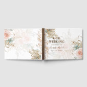 BOHO Pampas Grass Floral Sage Wedding Gastenboek (Volledig)