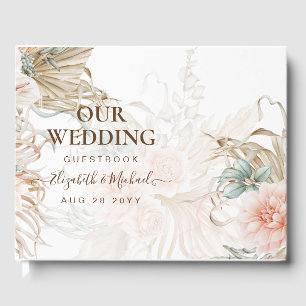 BOHO Pampas Grass Floral Sage Wedding Gastenboek