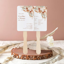Boho Pampas Grass Floral Terracotta Wedding Handwaaier