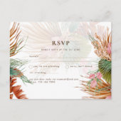 BOHO Pampas Grass Floral Tropical Wedding Briefkaa Briefkaart (Voorkant)