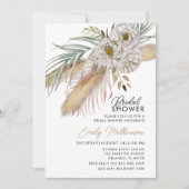 Boho Pampas Grass & Floral Vrijgezellenfeest Kaart (Voorkant)